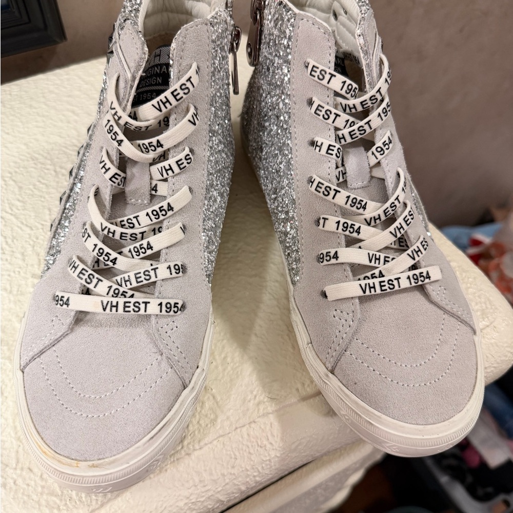 Vintage Havana Glittery Silver High-Tops